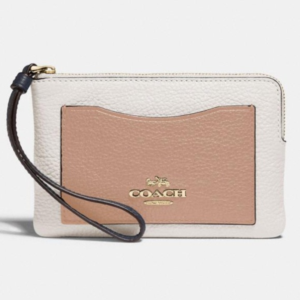 COACH Corner Zip Wristlet in Color Block